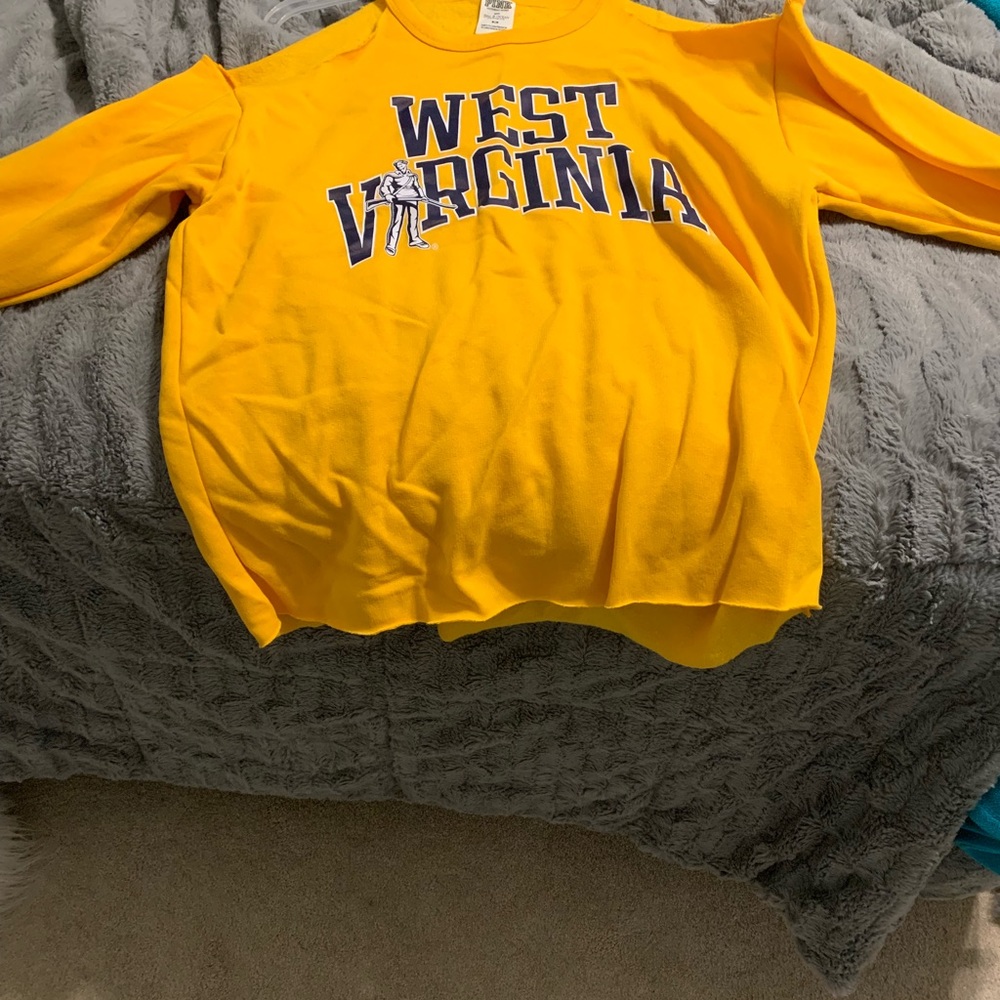 WEST VIRGINIA MOUNTAINEER OFF THE SHOULDER TOP